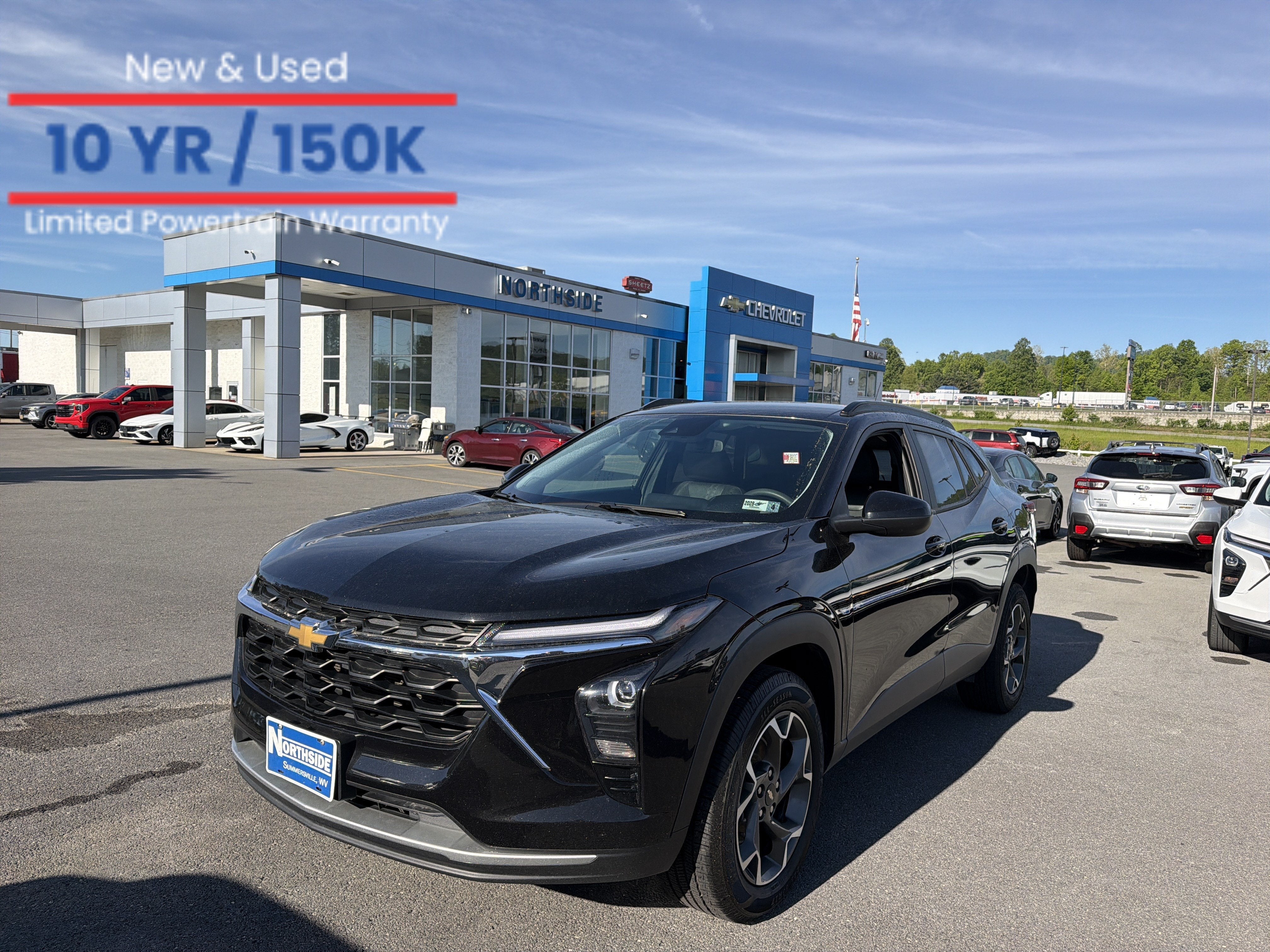 2024 Chevrolet Trax LT in Mosaic Black Metallic — front three-quarter view
