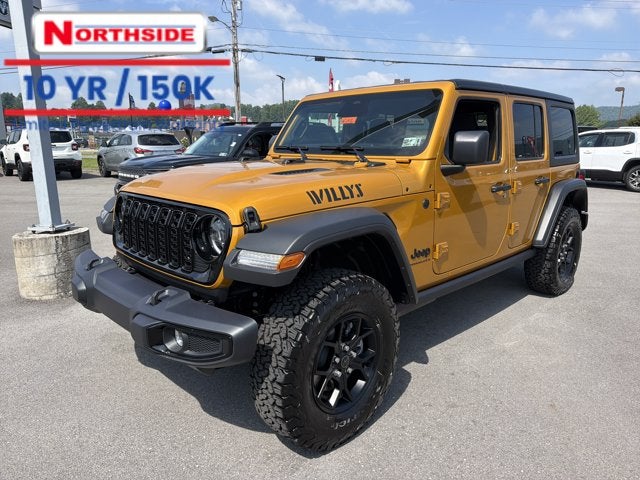 2026 Jeep Wrangler Willys in Goldilocks Exterior Paint — front three-quarter view