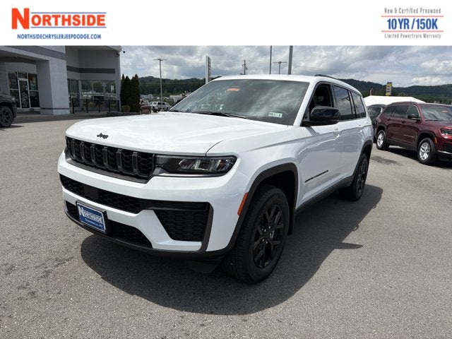 2026 Jeep Grand Cherokee L Laredo Altitude in Bright White Clear-Coat Exterior Paint — front three-quarter view