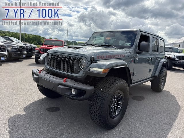 2026 Jeep Wrangler Rubicon X in Anvil Clear-Coat Exterior Paint — front three-quarter view