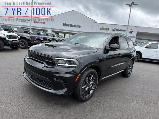 2026 Dodge Durango GT Plus HEMI V8 in Diamond Black Clear-Coat Exterior Paint — front three-quarter view