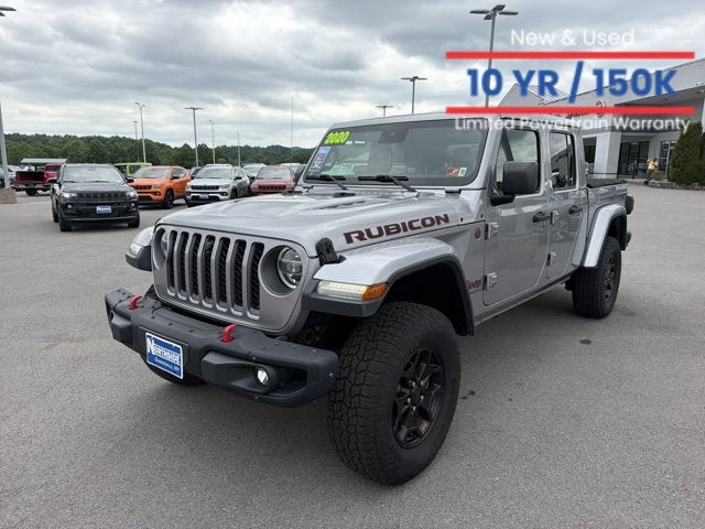 2020 Jeep Gladiator Rubicon in Billet Silver Metallic Clearcoat — front three-quarter view