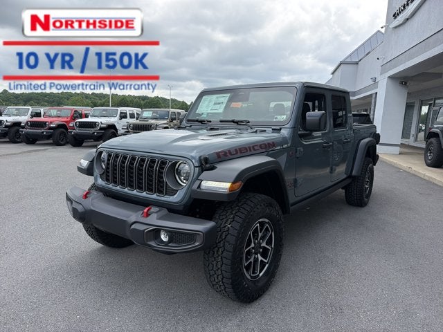 2026 Jeep Gladiator Rubicon in Anvil Clear-Coat Exterior Paint — front three-quarter view
