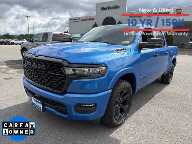 2025 RAM 1500 Big Horn in Hydro Blue Pearlcoat — front three-quarter view