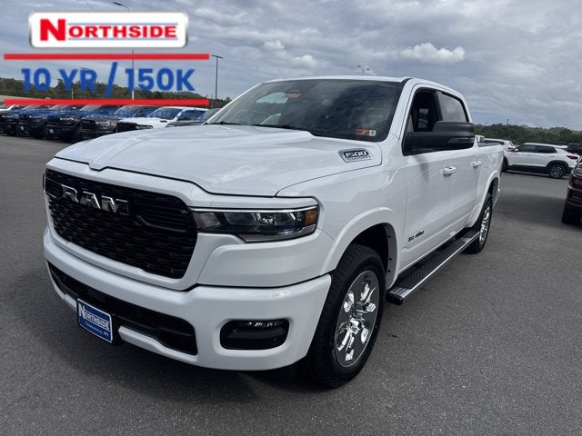 2026 RAM 1500 Big Horn in Bright White Clear-Coat Exterior Paint — front three-quarter view