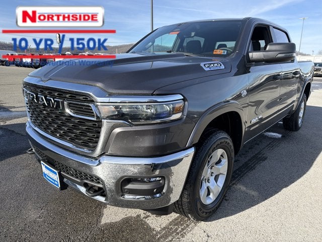 2026 RAM 1500 Big Horn in Granite Crystal Metallic Clear-Coat Exterior Paint — front three-quarter view