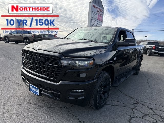 2026 RAM 1500 Big Horn in Diamond Black Crystal Pearl-Coat Exterior Paint — front three-quarter view