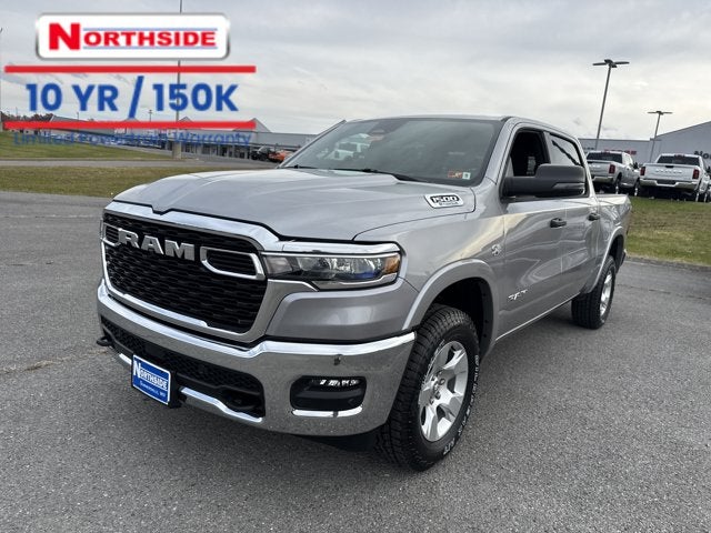 2026 RAM 1500 Big Horn in Billet Silver Metallic Clear-Coat Exterior Paint — front three-quarter view
