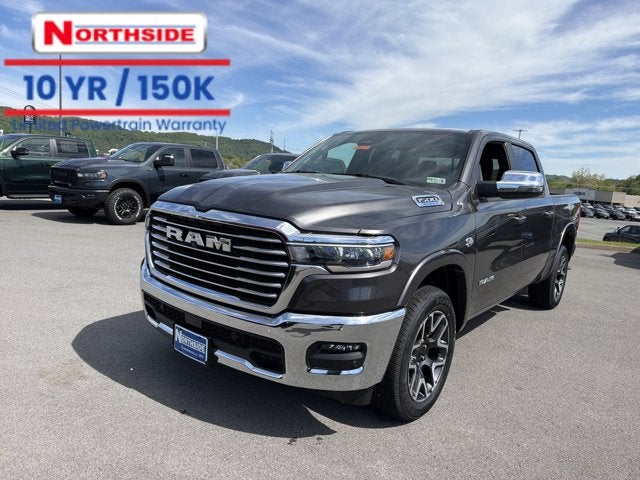 2026 RAM 1500 Laramie in Granite Crystal Metallic Clear-Coat Exterior Paint — front three-quarter view