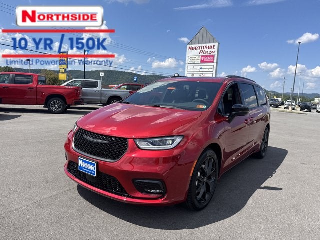 2026 Chrysler Pacifica Limited in Red Hot Pearl-Coat Exterior Paint — front three-quarter view