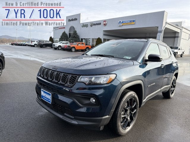 2026 Jeep Compass Latitude Altitude in Fathom Blue Pearl-Coat Exterior Paint — front three-quarter view