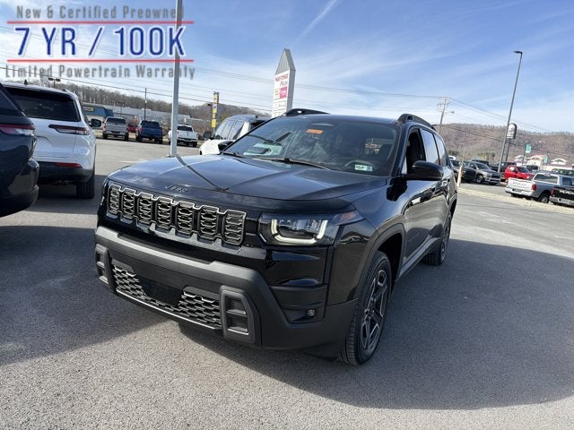 2026 Jeep Cherokee Limited in Diamond Black Crystal Pearl-Coat Exterior Paint — front three-quarter view