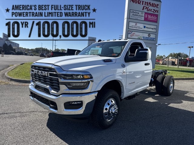 2026 RAM 3500 Chassis Cab Big Horn in Bright White Clear-Coat Exterior Paint — front three-quarter view