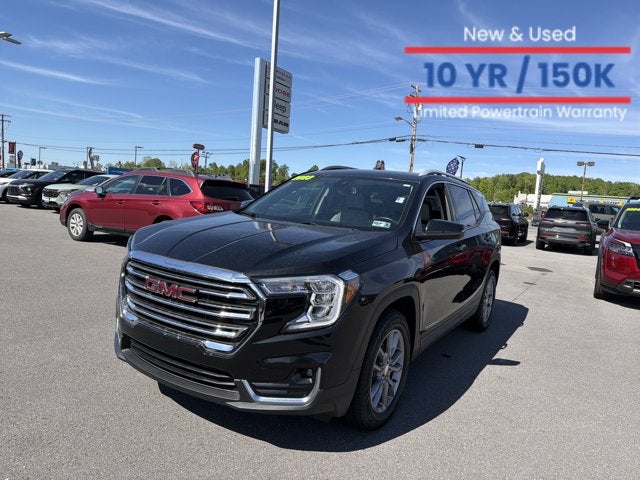 2023 GMC Terrain SLT in Ebony Twilight Metallic — front three-quarter view