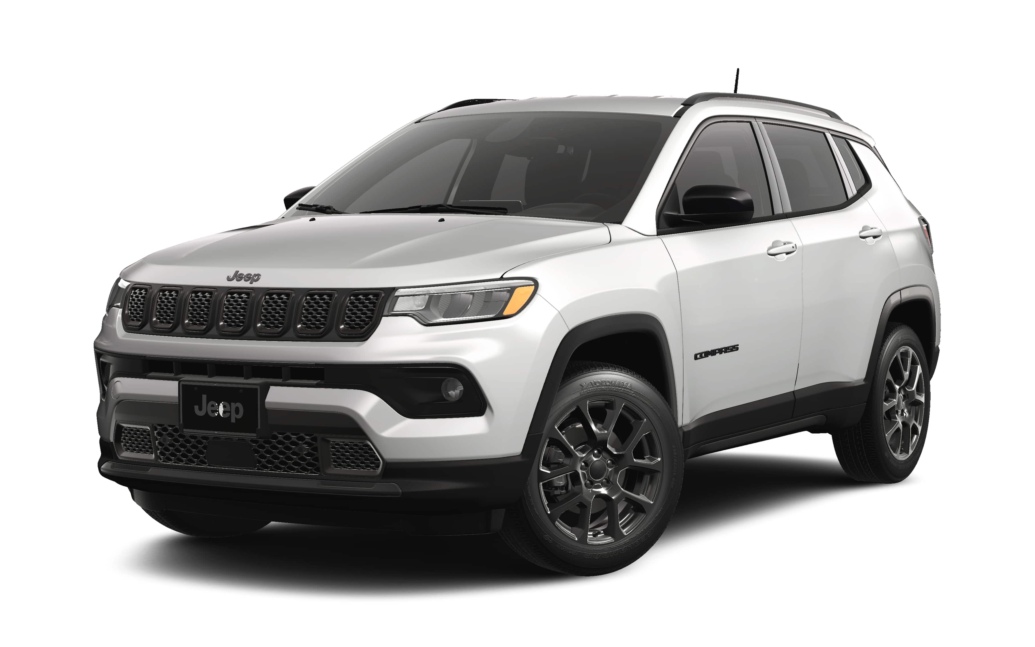 2026 Jeep Compass Latitude Altitude in Bright White Clear-Coat Exterior Paint — front three-quarter view