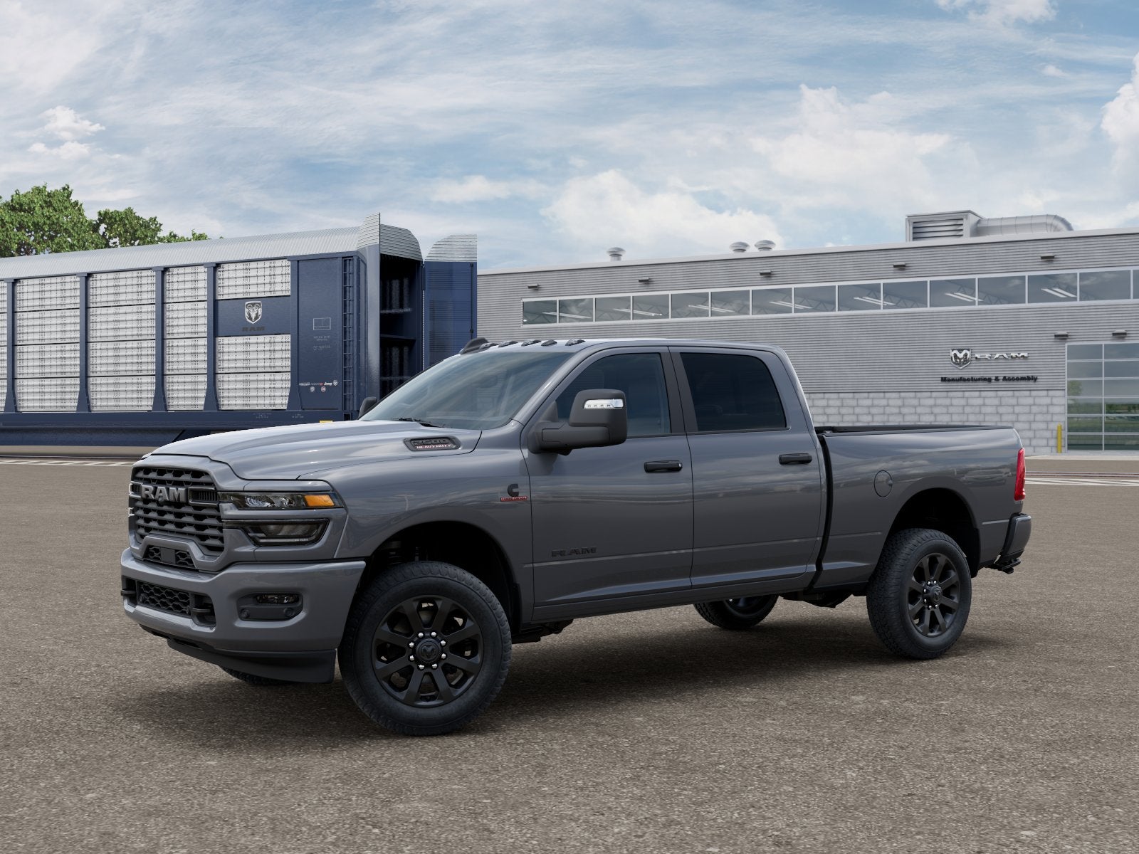 2026 RAM 2500 Big Horn in Ceramic Gray Clear-Coat Exterior Paint — front three-quarter view
